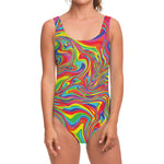 Rainbow Rave Print One Piece Swimsuit