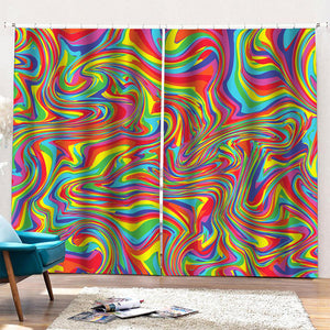 Rainbow Rave Print Pencil Pleat Curtains