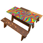Rainbow Rave Print Picnic Table Cover