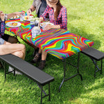 Rainbow Rave Print Picnic Table Cover