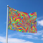 Rainbow Rave Print Polyester Flag