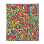 Rainbow Rave Print Polyester Shower Curtain