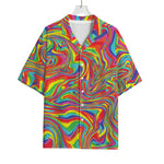 Rainbow Rave Print Rayon Hawaiian Shirt