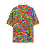 Rainbow Rave Print Rayon Hawaiian Shirt