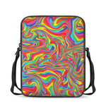Rainbow Rave Print Rectangular Crossbody Bag