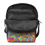 Rainbow Rave Print Rectangular Crossbody Bag