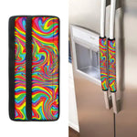 Rainbow Rave Print Refrigerator Handle Covers