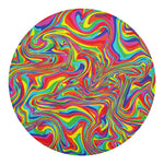 Rainbow Rave Print Round Blanket