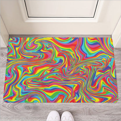 Rainbow Rave Print Rubber Doormat