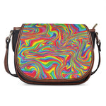 Rainbow Rave Print Saddle Bag