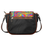 Rainbow Rave Print Saddle Bag