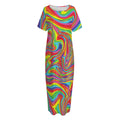 Rainbow Rave Print Short Sleeve Long Nightdress