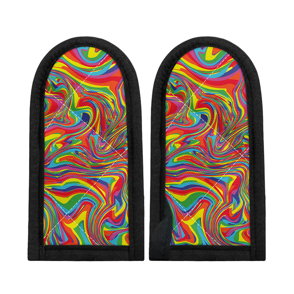 Rainbow Rave Print Skillet Handle Cover