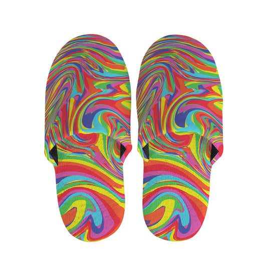 Rainbow Rave Print Slippers