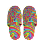 Rainbow Rave Print Slippers