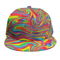 Rainbow Rave Print Snapback Cap