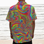 Rainbow Rave Print Textured Short Sleeve Shirt