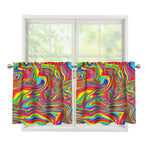 Rainbow Rave Print Tier Curtains