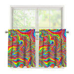 Rainbow Rave Print Tier Curtains