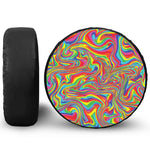 Rainbow Rave Print Tire Cover