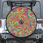 Rainbow Rave Print Tire Cover With Camera Hole