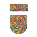 Rainbow Rave Print Toilet Lid And Tank Cover Set