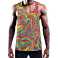 Rainbow Rave Print Men's Workout Tank Top