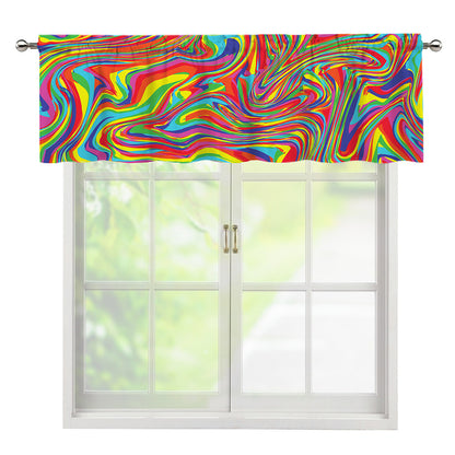 Rainbow Rave Print Window Valance