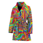 Rainbow Rave Print Women's Bathrobe