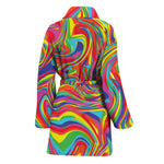 Rainbow Rave Print Women's Bathrobe