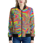 Rainbow Rave Print Women's Bomber Jacket