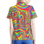 Rainbow Rave Print Women's Polo Shirt