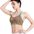 Rainbow Rave Print Women's Sports Bra