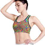 Rainbow Rave Print Women's Sports Bra