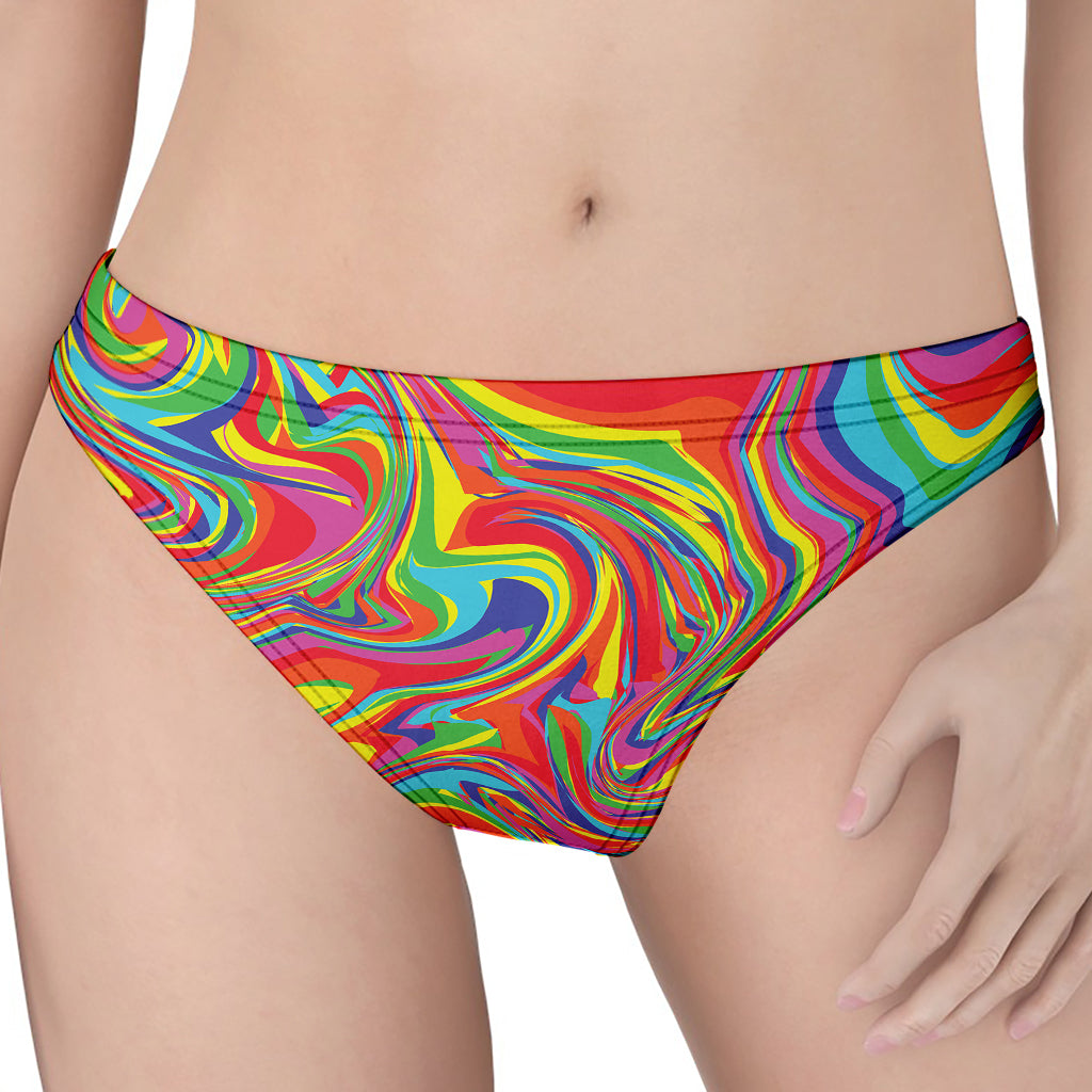 Rainbow Rave Print Women's Thong