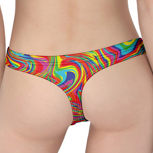 Rainbow Rave Print Women's Thong