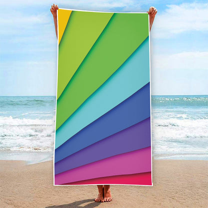Rainbow Shades Print Beach Towel