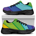 Rainbow Shades Print Black Chunky Shoes