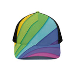 Rainbow Shades Print Black Mesh Trucker Cap