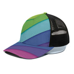 Rainbow Shades Print Black Mesh Trucker Cap