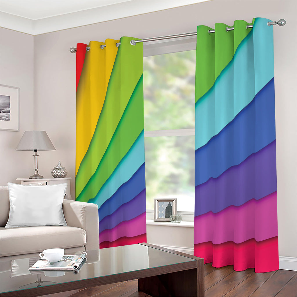 Rainbow Shades Print Blackout Grommet Curtains