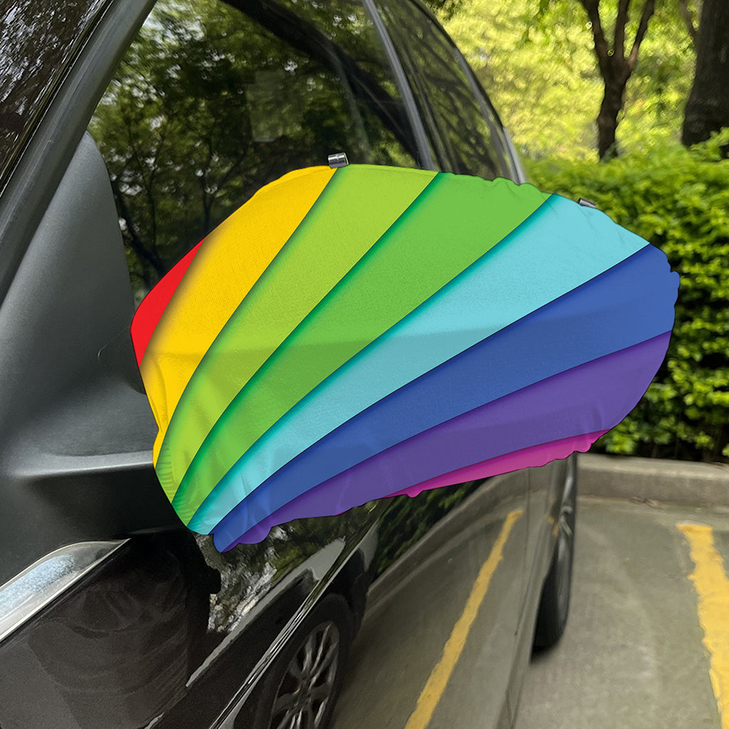 Rainbow Shades Print Car Side Mirror Covers