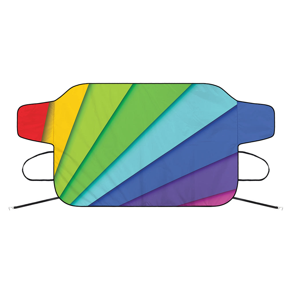 Rainbow Shades Print Car Windshield Snow Cover