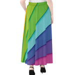 Rainbow Shades Print Chiffon Maxi Skirt
