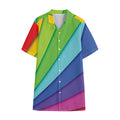 Rainbow Shades Print Cotton Hawaiian Shirt