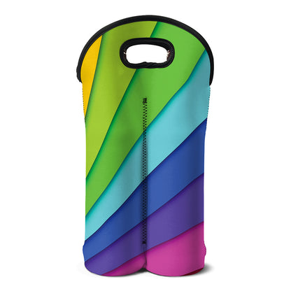 Rainbow Shades Print Double Neoprene Wine Tote