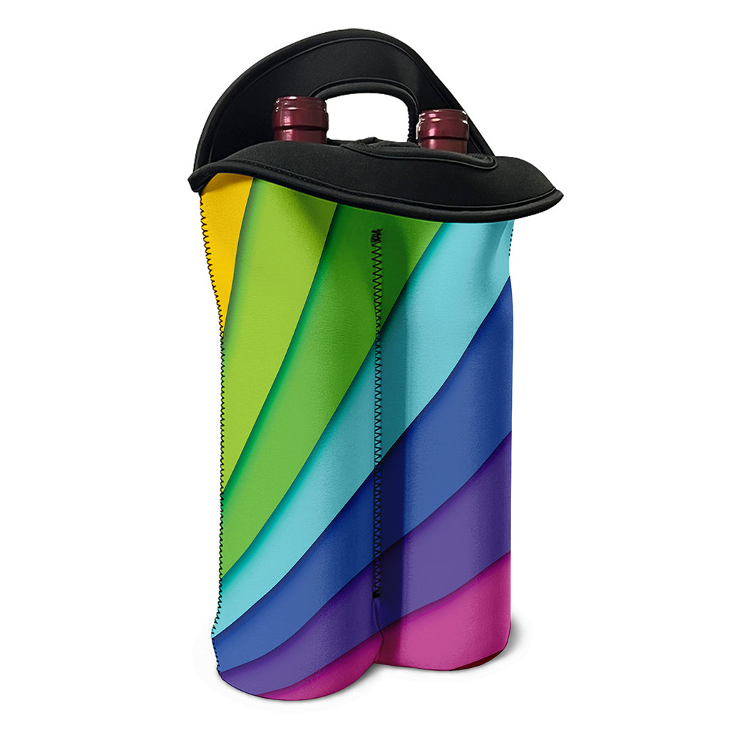 Rainbow Shades Print Double Neoprene Wine Tote
