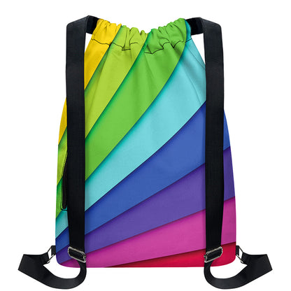 Rainbow Shades Print Drawstring Backpack