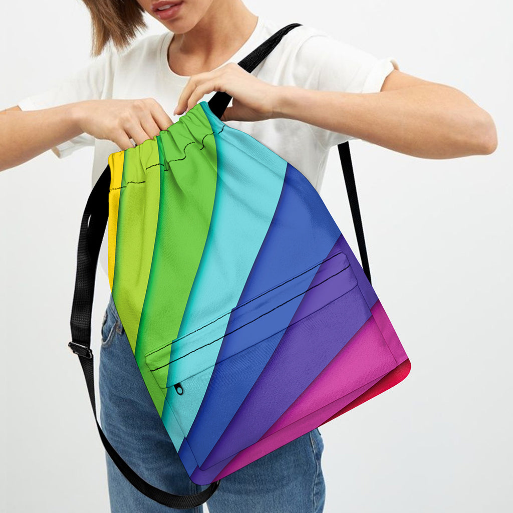 Rainbow Shades Print Drawstring Backpack