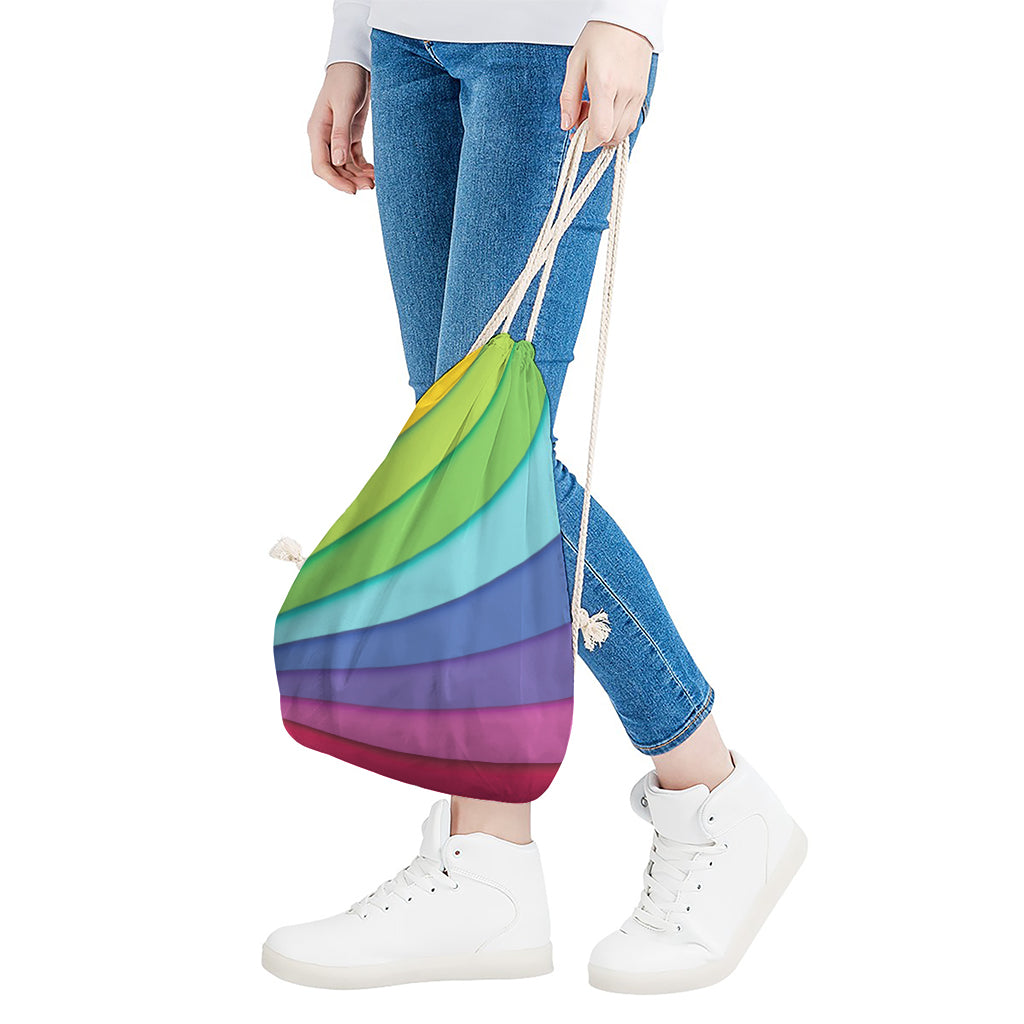 Rainbow Shades Print Drawstring Bag